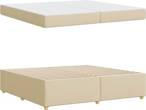 vidaXL Σκελετός Κρεβατιού με στρώμα Κρεμ 200 x 200 cm ύφασμα