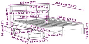 ΚΡΕΒΑΤΙ ΒΙΒΛΙΟΘΗΚΗ ΧΩΡΙΣ ΣΤΡΩΜΑ 120X190 ΕΚ ΜΑΣΙΦ ΞΥΛΟ ΠΕΥΚΟΥ 3309827