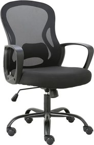 BF2011 Πολυθρόνα Γραφείου, Βάση Μέταλλο Βαφή Μαύρο, Mesh Μαύρο, PP Μαύρο   1τμχ
