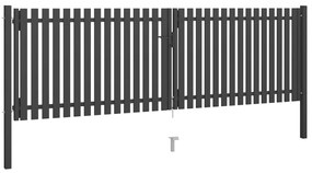 vidaXL Πόρτα Περίφραξης Κήπου Ανθρακί 4 x 1,5 μ. Ατσάλινη