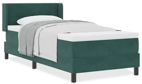 vidaXL Κρεβάτι με Ελατήρια και Στρώμα Μαύρο 100x200 εκ. Βελούδο