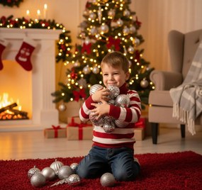 Σετ πλαστικά στολίδια Azure Silver 50 τεμάχια