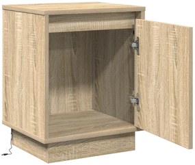vidaXL Κομοδίνο με LED Φωτισμό Sonoma Oak 39x34,5x50 εκ