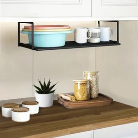 Κρεμαστό Ράφι Οργάνωσης 60x20x20cm Άσπρο ή Μαύρο - Μαύρο