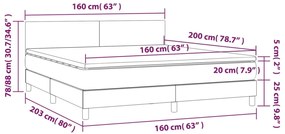 vidaXL Κρεβάτι Boxspring με Στρώμα Μαύρο 160x200 εκ. Υφασμάτινο