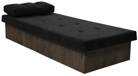 Κρεβάτι Dover 100, Μονόκλινο, Μαύρο, 80x190, 80x192x39cm, 53 kg, Στρώμα: Ναι | Epipla1.gr