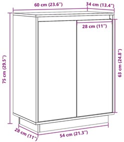 ΝΤΟΥΛΑΠΙ ΜΑΥΡΟ 60 X 34 X 75 ΕΚ. ΑΠΟ ΜΑΣΙΦ ΞΥΛΟ ΠΕΥΚΟΥ 813349