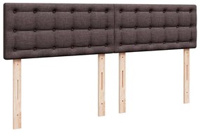 Οθωμανικό κρεβάτι με στρώμα σκούρο καφέ 160x200cm ύφασμα 3311639