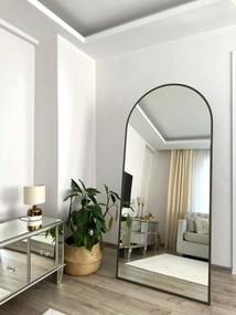 Stewehome Καθρέπτης Δαπέδου Οβάλ με Κομψό Σχεδιασμό σκούρο καφέ 180x80 cm