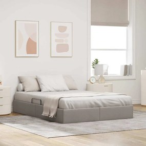 Κρεβάτι Αποθήκης με στρώμα Taupe 140 x 200 cm ύφασμα