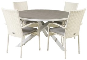 Σετ Τραπέζι και καρέκλες Dallas 2353, Polyξύλο, Πλαστικό ψάθινο, Μαξιλάρι καθίσματος: Ναι | Epipla1.gr