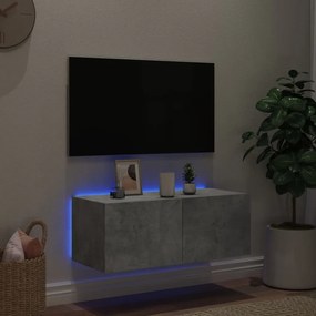 Έπιπλο Τηλεόρασης με LED Γκρι Σκυροδέματος 80x35x31 εκ. - Γκρι
