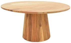 Τραπέζι σαλονιού Canicule ΙI pakoworld μασίφ ξύλο ακακίας σε φυσική απόχρωση Φ80x40εκ