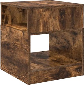 vidaXL End Table Καπνιστό Δρύς 40,5 x 40 x 45 εκ Επεξεργασμένο ξύλο