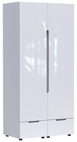 Ντουλάπα δίφυλλη Afina mdf σε λευκή glossy απόχρωση 100x57x213εκ
