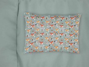 DIMCOL Μαξιλαροθήκη Εμπριμέ bebe Fox 528 35X45 Pale Cyan 100% Cotton