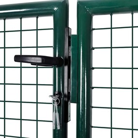 vidaXL Πόρτα Περίφραξης Πράσινη 300x125 εκ. από Ατσάλι