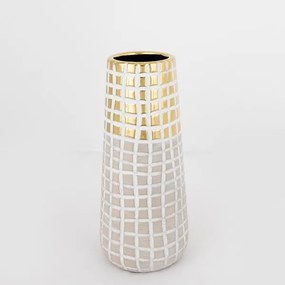 ΒΑΖΟ ΚΕΡΑΜΙΚΟ ΜΠΕΖ - ΧΡΥΣΟ 11.5x11.5x25.5cm|752-20135