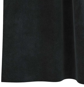vidaXL Κουρτίνες με κουρτίνες 2 pcs Μαύρο 140 x 140 cm Βελούδο