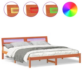 vidaXL Σκελετός Κρεβατιού Καφέ 200 x 200 εκ Μασίφ ξύλο