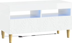 vidaXL 3 Τεμάχια LED Τηλεοπτική Ντουλάπα DELFT Γυαλιστερό Λευκό