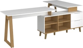 Σύνθεση Γραφείου Neptune Σετ 3τμχ Λευκό-Σονόμα TO-NEPTUNESET3