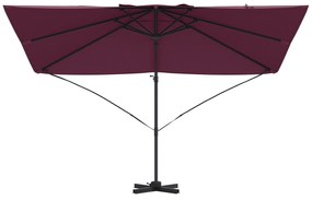 vidaXL Κάντιλερ Ρόμα Παράσολ Μπορντώ Κόκκινο 352x251x260 εκ. Αλουμίνιο