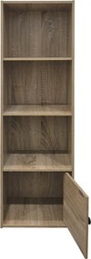 Βιβλιοθήκη-στήλη Lenobia pakoworld με ντουλάπι sonoma 30.5x24x95εκ
