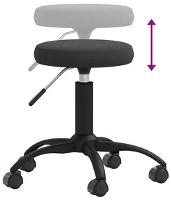 vidaXL Υποπόδιο Μασάζ Μαύρο Βελούδινο