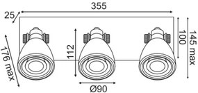 Επιτοίχιο Σποτ Dino 3φωτο