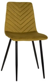 Καρέκλα Latrell HM8587.07 43x54x88cm Με Μαύρα Μεταλλικά Πόδια Βελούδο Olive Velvet, Metal