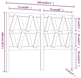 vidaXL Κεφαλάρι Κρεβατιού Λευκό 156 x 4 x 100 εκ. Μασίφ Ξύλο Πεύκου