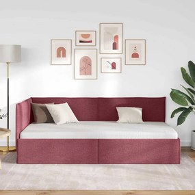 vidaXL Κρεβάτι Γωνίας Κόκκινο 90 x 200 cm ύφασμα