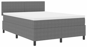 vidaXL Κρεβάτι με ελατήρια Απαλό Γκρι,Λευκό 203 x 160 x 88 εκ Βελούδο