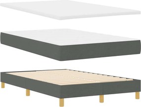 vidaXL LED Κρεβάτι με βάθρο Σκούρο Γκρι 120 x 200 cm ύφασμα