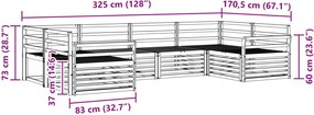 vidaXL Σειρά Καναπέ Εξωτερικού 6 pcs Φυσικό