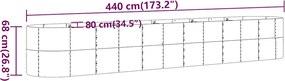 vidaXL Ζαρντινιέρα Ανθρακί 440x80x68 εκ Γαλβανισμένος χάλυβας