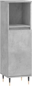 vidaXL Ντουλάπι Μπάνιου Γκρι Σκυροδέματος 30x30x100 εκ. Επεξ. Ξύλο