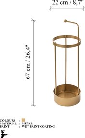 Ομπρελοθήκη Χρυσή SEMSIYE 22x22x67