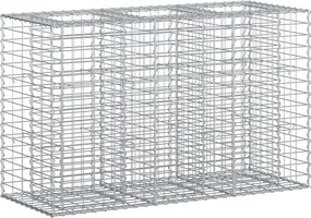 vidaXL Ανασηκωμένο κρεβάτι gabion Ασημί