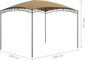 vidaXL Κιόσκι Taupe 3 x 4 x 2,65 μ. 180 γρ./μ²