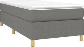 vidaXL Κρεβάτι Boxspring με Στρώμα Σκούρο Γκρι 90x190 εκ. Υφασμάτινο