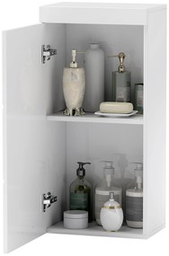 HOMCOM Δίριχτο Ντουλάπι Μπάνιου, Έπιπλο Μπάνιου, Επιτοίχιο, Μοριοσανίδα, MDF, Λευκό