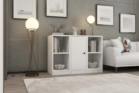 Stewehome Κονσόλα με ράφι και ντουλάπι με συρτάρια Λευκό 98x40x72 cm