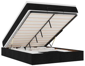 vidaXL Οθωμανικό κρεβάτι με στρώμα Μαύρο 140x200cm Ύφασμα