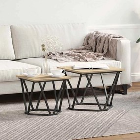 vidaXL Σετ βοηθητικά τραπεζάκια 2 pcs Sonoma Δρυς 50 x 50 x 40 cm