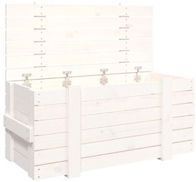 vidaXL Κουτί Αποθήκευσης Λευκό 91x40,5x42 εκ από Μασίφ Ξύλο Πεύκου