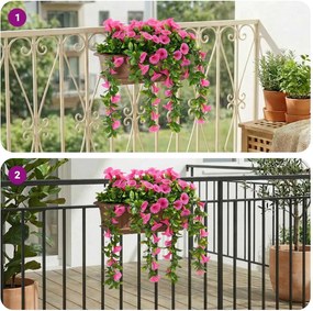 vidaXL Τεχνητά Λουλούδια Μωβ Κόκκινο 55 x 20 x 55 εκ