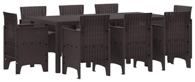 vidaXL Σέτ φαγητού για κήπο 9 pcs Καφέ Πολυπροπυλένιο