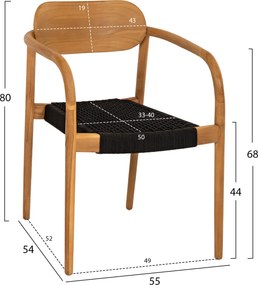 ΠΟΛΥΘΡΟΝΑ OSLO HM9636.02 ΞΥΛΟ TEAK ΦΥΣΙΚΟ & ΣΧΟΙΝΙ--B’ΔΙΑΛΟΓΗΣ 55x54x80Y εκ.